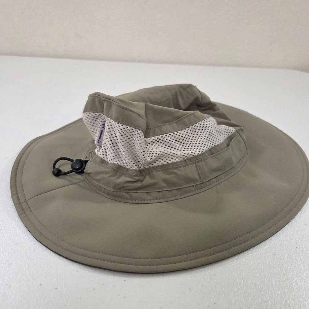 Columbia Bora Bora Booney Sun Hat Fossil Green Khaki Mesh Vent UPF 50 Unisex O/S